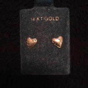 Gold heart-shaped earrings